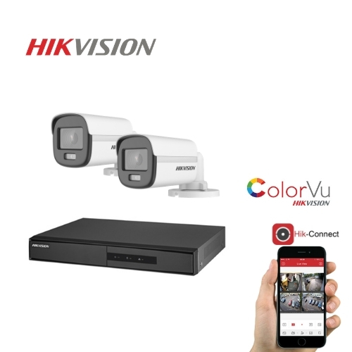 KIT 2 Cámaras de vigilancia (Up to 4), DVR 1TB - ColorVU - GM Shop